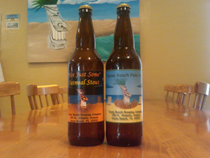 Cocoa Beach Pale Ale and Not Just Some Oatmeal Stout Bottles
